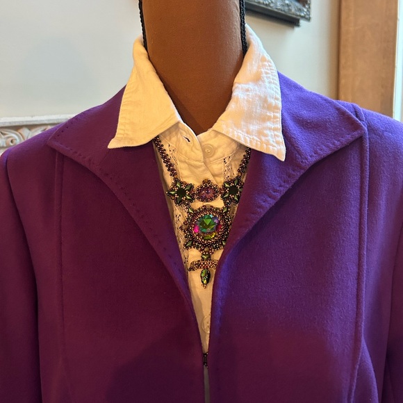 Lafayette 148 Purple Cashmere Blazer Sz 10 Made of Italian Loro Piana & Co Cashm - Picture 4 of 6